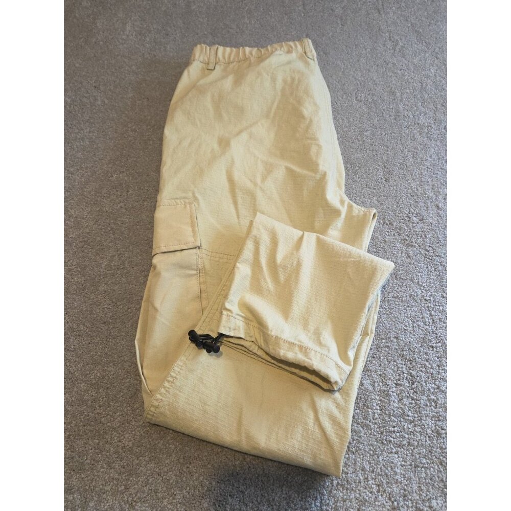 TopMan  Pants Mens 34X30 Tan Cargo Pockets Belt Tapered Ripstop Tactical